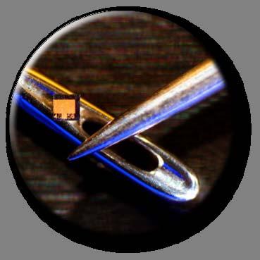diode chip (shown on the eye of a needle for