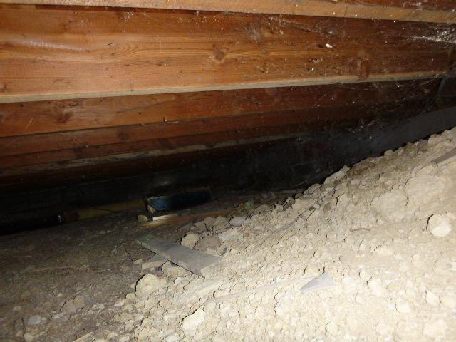 Evidence of prior and present water intrusion was found in one or more sections of the crawlspace.
