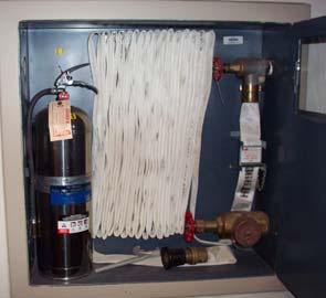Fire hose cabinets - Caulk pipe