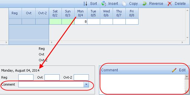Entering comments Purpose of comments Comments appear on your printed timesheet. You can enter them to remind yourself of what you did during the hours you are reporting.