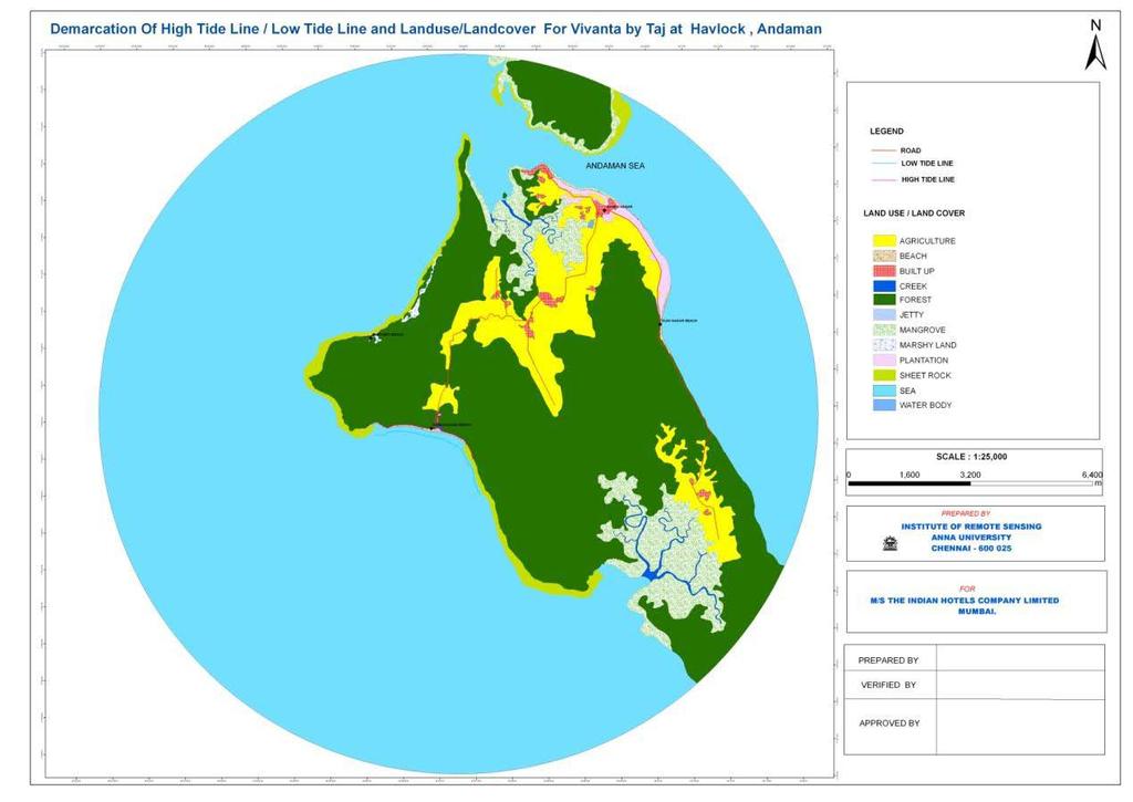 ANNEXURE I Landuse map and statistics of Havelock Island in 7 km radius around project site Sr.. Description Area in HA 1 AGRICULTURE 1211.65 2 BEACH 26.