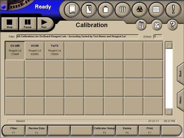 Reviewing Calibration Data The system creates and stores calibration data for each calibration you run.