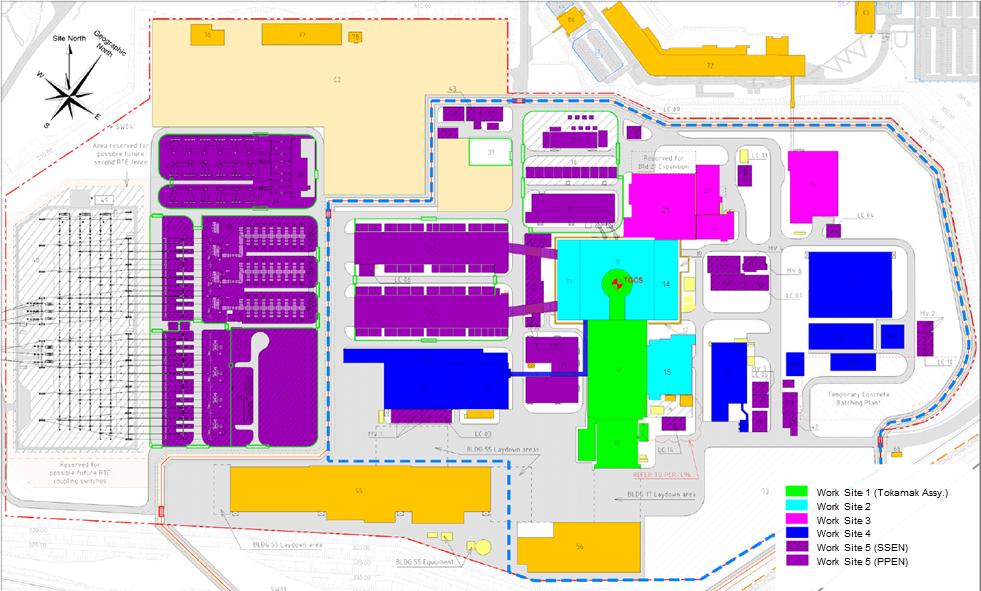 Figure 3. Breakdown of the ITER Site and buildings to independent Construction Worksites.