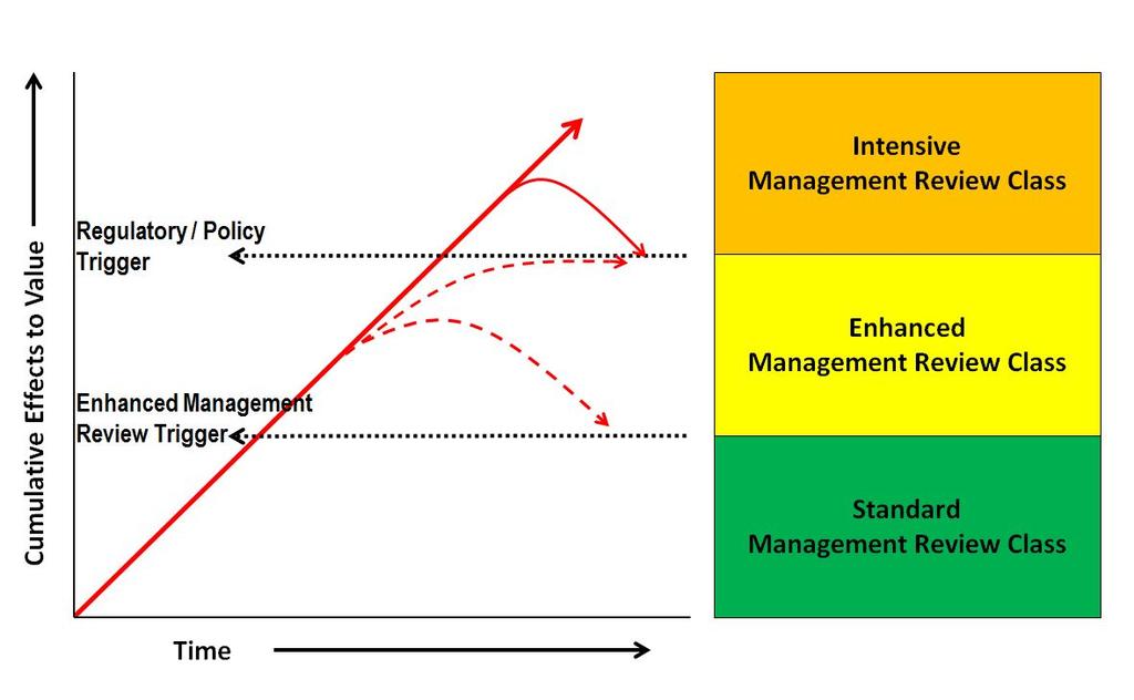Figure 4: Conceptual relationship between condition of CEF value and CEF management review classes.