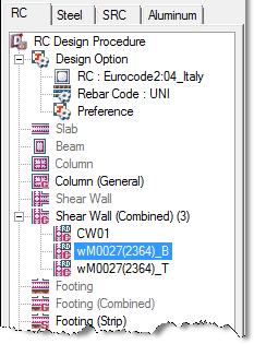 0 Input Data Section- Tab. Select a combined wall from the tree menu.. Specify Member Name and the additional task scope after design. 3.