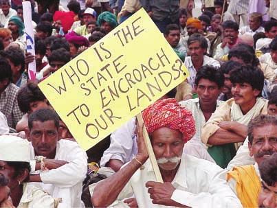 Protesting the Dam Activists concerned about environmental problems protest the building of a dam near Bhopal, India.