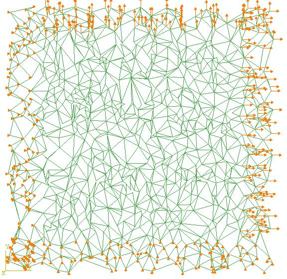 Methods: mechanical modeling, finite element model FEM simulation Mesh Topology Fiber network cast into finite element form (from 20 x 20 µm 2 to150 x 150 µm 2 ).