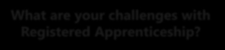 ApprenticeshipUSA What are your challenges with Registered Apprenticeship?
