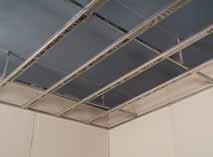 Gypframe MF Ceiling Sections are run at right angles to the underside of primary channels to form the secondary grid.