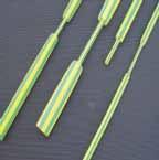 HEAT SHRINK THIN WALL TUBING Q2-F2X(YG), Q2-F3X(YG) YELLOW & GREEN STRIPED, FLEXIBLE, FLAME RETARDANT, POLYOLEFIN TUBING SHRINK RATIO 2:1 & 3:1 Dual color yellow and green striped polyolefin tubing