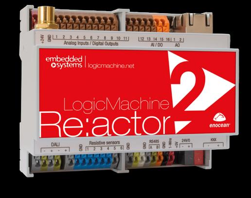 LogicMachine Re:actor 24 I/O ports Unlimited scenario and logic engine Unlimited visualization platform for PC and for touch devices Gateway and uniform way of control of different