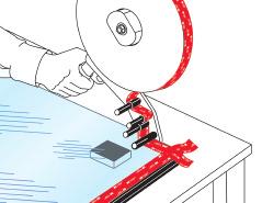 Tape Application to Glass and Pressure Application: The tape should be handled at the edges or by the protective liner with effort made to avoid contact with the exposed and tacky bonding surface.