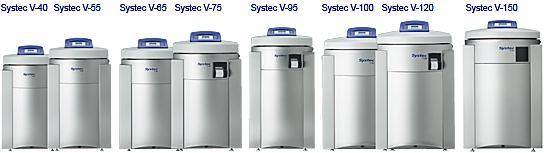 SYSTEC AUTOCLAVES Systec V-Series Systec V-40 V-55 V-65 V-75 V-95 V-100 V-120 V-150 Chamber dim.