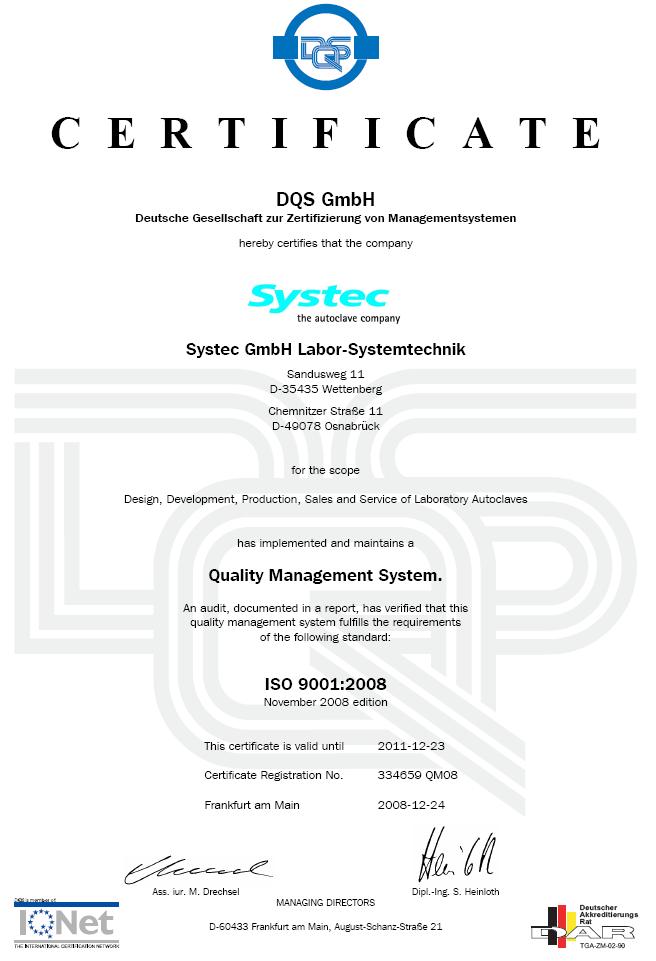 INTRODUCTION quality management Certified according to newest ISO-Norm DIN EN ISO 9001:2008