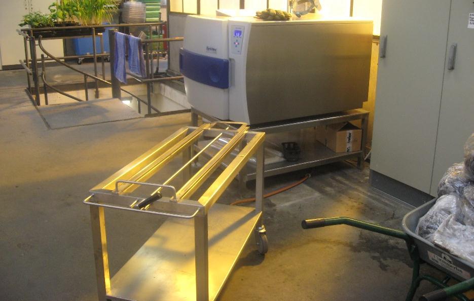 request Systec autoclave support table and