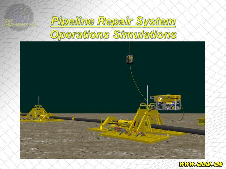 The Pipeline Repair System operations simulations allow users to test the functioning of the PRS equipment on different terrain slopes,