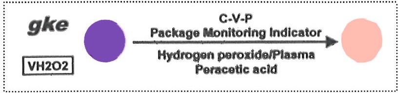 INDICATORS FOR H 2 O 2 PROCESSES 3.3. Self-adhesive package monitoring indicators The indicators are placed into packages or containers to monitor the relevant variables of sterilization processes.