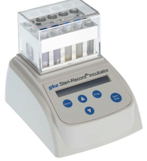 INCUBATORS AND ACCESSORIES 2. gke Steri-Record Incubators and accessories The incubator is available in four versions with different temperatures. The incubation temperature is visible in the display.