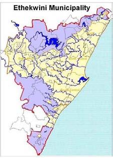 Durban to ethekwini Municipality old Metro 1 366 km 2