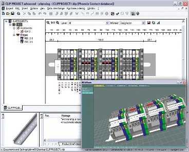 CLIP PROJECT ADVANCED The CLIP PROJECT ADVANCED program enables the quick planning and configuration of terminal strips for the control cabinet and field as well as custommarking of terminal blocks,