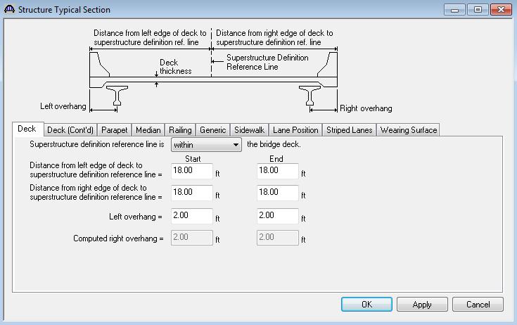 Next define the structure typical section by double-clicking on Structure Typical Section in the Bridge