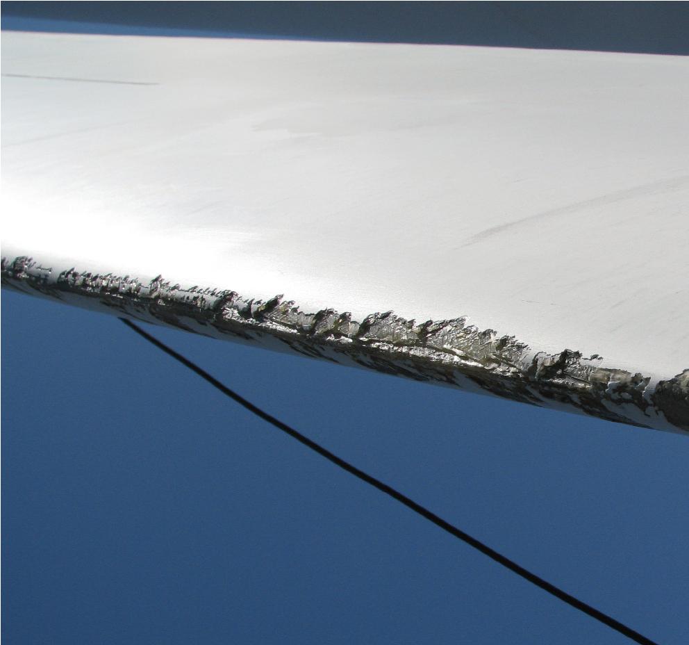 1 Introduction Leading edge erosion is an important issue in the wind turbine industry, and many examples of eroding blades have been seen in the past, an example of which can be seen in Figure 1.