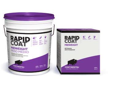 FINISHING PRODUCTS RAPID COAT LIGHTWEIGHT All-purpose joint compound that provides easy workability with a quick-drying, two-step application.