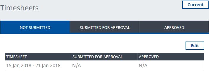 Timesheet you want is listed on the Not Submitted