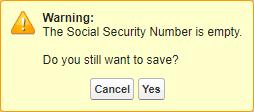 Enhanced Validation for Social Security Number Validation in the HR Manager portal: In the Team Member Details, Social Security Number field, entering a value that does not conform to the correct
