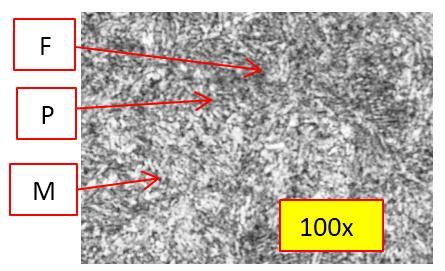 ntains less carbon. c. Observation of Microstructure The metallographic test, used an optical microscope of 100 x magnification as in figure 10 and 11. Table 2. Tensile Test Specimen No.