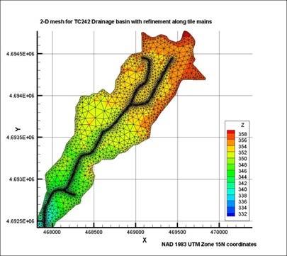 25: 2-D mesh for TC242 drainage basin with refinement