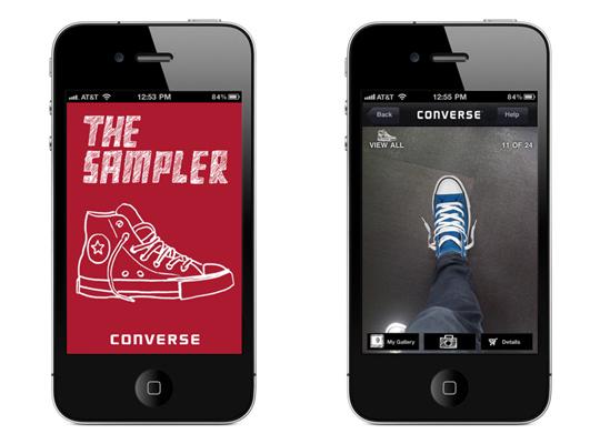 Converse allows its customers to try shoes on using their sampler iphone app that uses AR Converse Sampler iphone app uses Augmented Reality