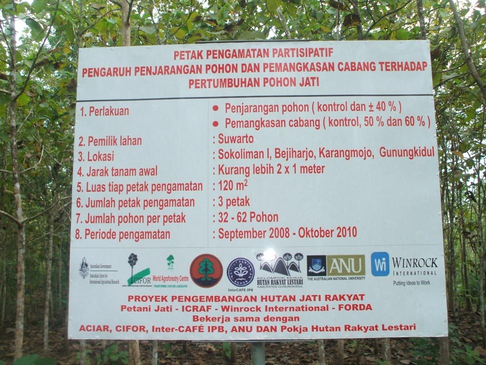 Acknowledgement Improving Economic Outcomes for Smallholders Growing Teak in Agroforestry Systems in Indonesia