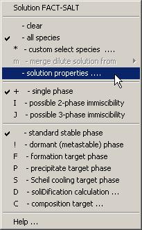 Solution Properties: opening the window 1 Right-click on the + column to open the FACT-Salt extended menu and select solution properties 1a or point to FACT-SALT and double-click