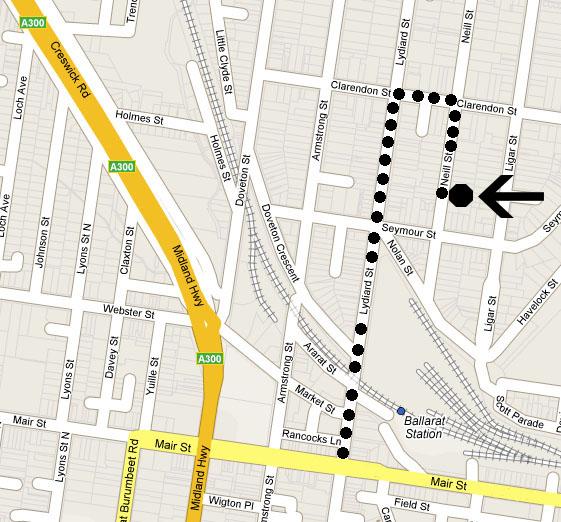 Turn right onto Neill Street. Our office is located at No. 320.