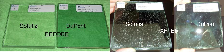 The boil test of a clear, defect free RF laminated TPU sample resulted in a positive result. No bubbles were formed, nor did edge delamination or haze occur (Figure 3).