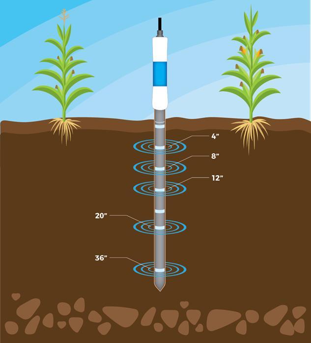 Soil moisture probes Soil moisture management known to improve