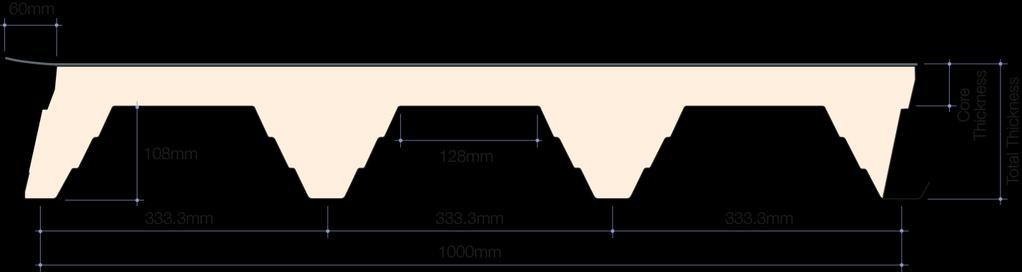 Dimensions, Weight & Thermal Performance X-Dek 50 X-Dek 70 Core Thickness (mm) 46 66 Overall Thickness (mm) 154 174 U-value (W/m²K) 0.33 0.25 R-Value (m² K/W) 3.03 4.