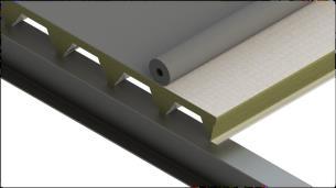 The finishes are available with a singleply roofing system, mechanical mounted (screws) or chemically attached (glued).