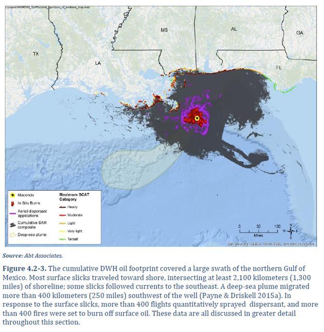 Largest offshore oil spill in our nation s history More than 1,300 miles of