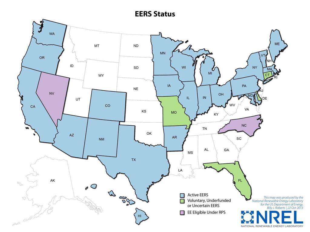 Energy Efficiency Resource Standards 29 states have some