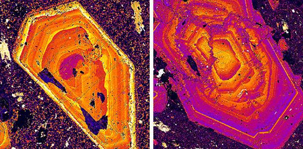 ZONED CRYSTALS Change of composition during the growth Element maps showing Ca and
