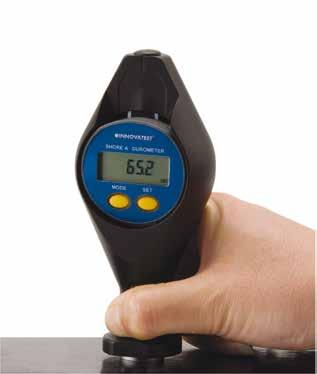 Shore durometers DSAS001 Shore A Testing rubber, plastic, leather and all other soft materials Large digital display, digits 8mm high Use by hand or mounted on a stand Supplied with a