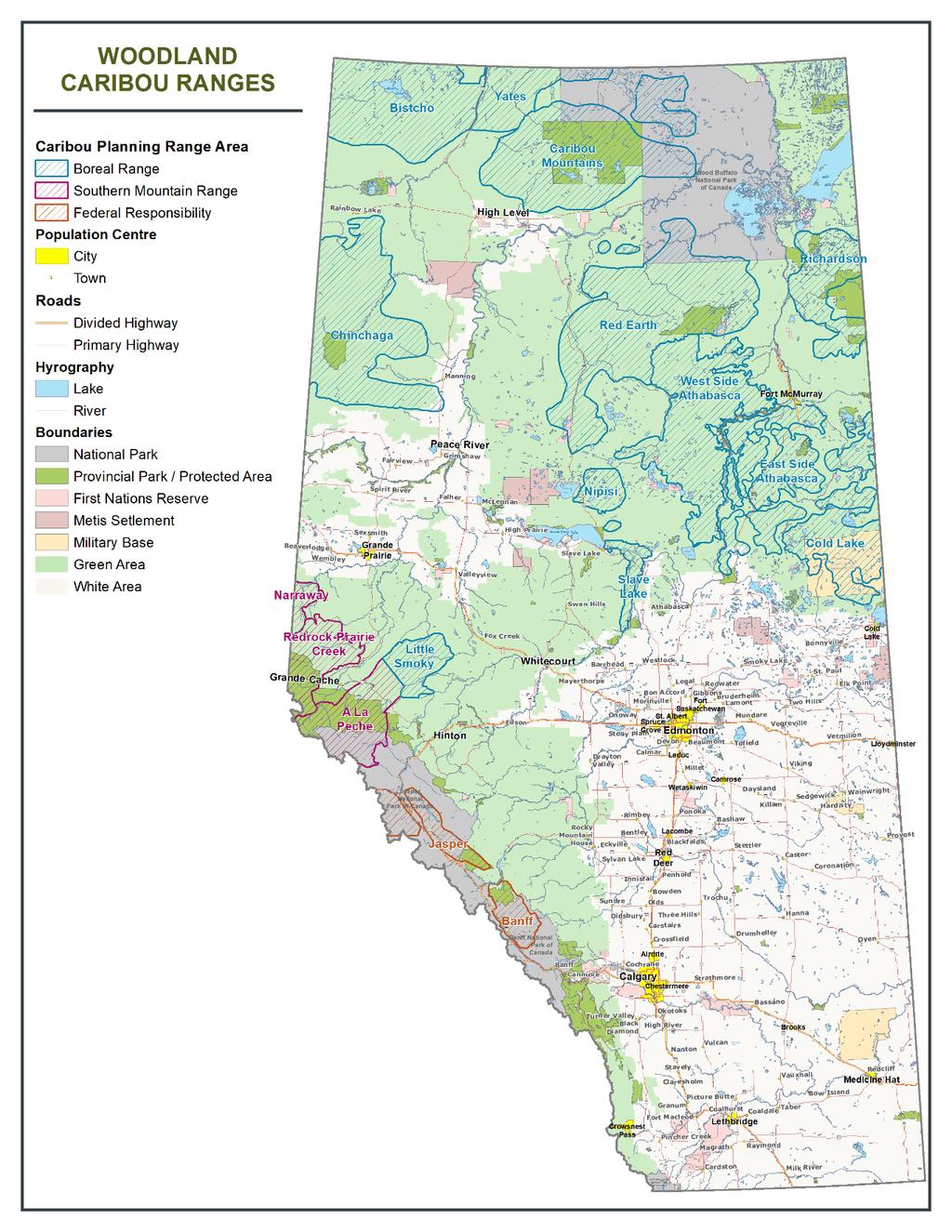 Provincial Woodland Caribou Range Plan Figure 1 Alberta s boreal and