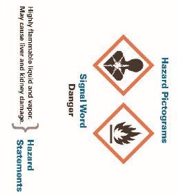 There are specific hazard statements that must appear on the label based on the chemical hazard