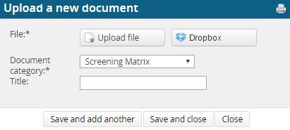 Make a selection from the Document Category drop-down menu. Enter a Title.