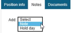 Enter the necessary information into the Note field. Add attachments and/or email the note to someone else if necessary. Click Save.