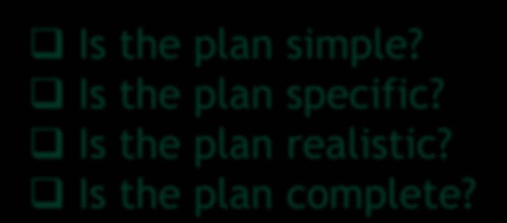 Is the plan simple?