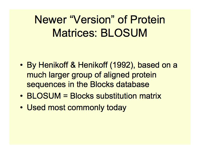 Protein Substitution/Scoring