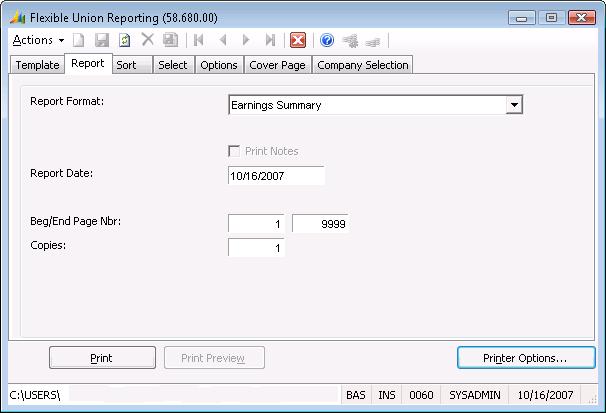Task Guidelines 25 Printing Flexible Column Advanced Reports Flexible column reports allow customers to select which information they wish to include on the report.